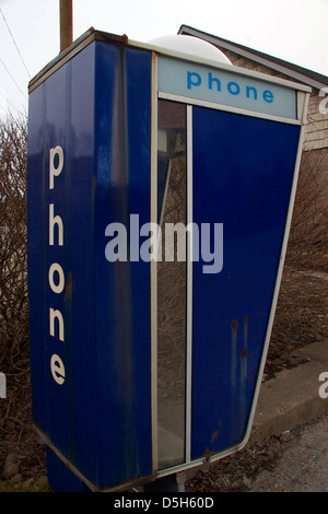 Outside phone booth Stock Photo