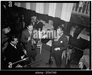 [Portrait of Tony Parenti, Wild Bill Davison, and Eddie Condon, Eddie Condon's, New York, N.Y., ca. June 1946] (LOC) Stock Photo