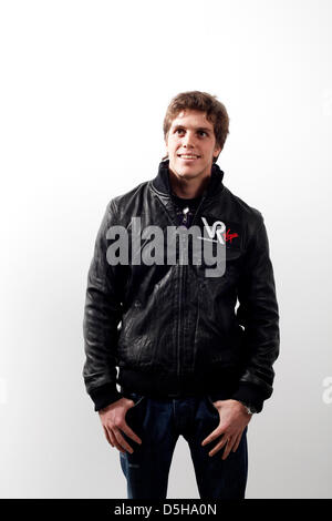 Brazilian Formula One test driver Luiz Razia poses at the launch of the new Virgin Racing team in London, Great Britain, 15 December 2009. Photo: Virgin Racing Handout / COPYRIGHT FREE FOR EDITORIAL USE ONLY Stock Photo