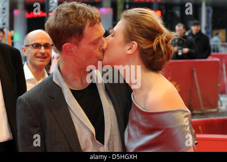 Austrian actors Franziska Weisz and Andreas Lust arrive for the premiere of the movie 'The Robber' ('Der Räuber') during the 60th Berlinale International Film Festival in Berlin on Monday, 15 February 2010. The festival runs until 21 February 2010. 'The Robber' runs in the competition of the festival. Photo: Marcus Brandt dpa/lbn Stock Photo