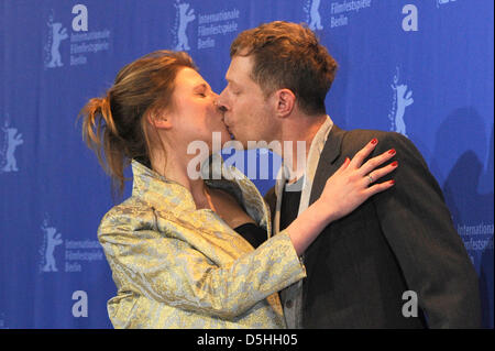 Austrian actors Franziska Weisz and Andreas Lust attend the photocall of the movie 'The Robber' ('Der Räuber') during the 60th Berlinale International Film Festival in Berlin on Monday, 15 February 2010. The festival runs until 21 February 2010. 'The Robber' runs in the competition of the festival. Photo: Marcus Brandt dpa/lbn Stock Photo