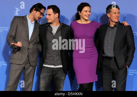 German actress Martina Gedeck, Austrian actor Tobias Moretti (R), German director Oskar Roehler (L) and German actor Moritz Bleibtreu attend the photocall for the film 'Jew Suss - Rise And Fall' ('Jud Süss - Film ohne Gewissen') running in competition during the 60th Berlinale International Film Festival in Berlin, Germany, on Thursday, 18 February 2010. The festival runs until 21  Stock Photo