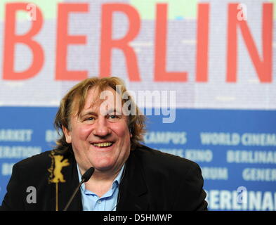 French actor Gerard Depardieu attends the press conference of the film 'Mammuth' running in competition during the 60th Berlinale International Film Festival in Berlin, Germany, Friday, 19 February 2010. The festival runs until 21 February 2010. Photo: Jens Kalaene dpa/lbn Stock Photo