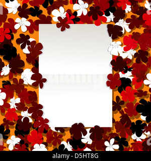 Blank paper over a floral bed, decorative background Stock Photo