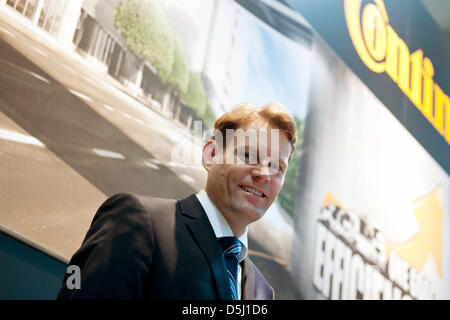 Nikolai Setzer, member of the board of Continental and director of the tire division, poses at the Continental stand at the IAA International Automobile Exhibition Commercial Vehichles in Hanover, Germany, 18 September 2012. Photo: Emily Wabitsch Stock Photo