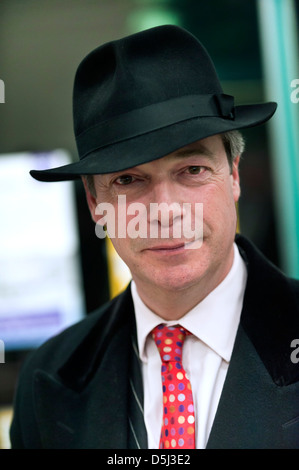United Kingdom Independence Party Leader, Nigel Farage MEP at a rally in Brandon, Suffolk, UK Stock Photo