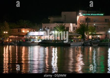 Thassos Greece Greek island September The old harbour at Limenas Thassos Town Evening Stock Photo