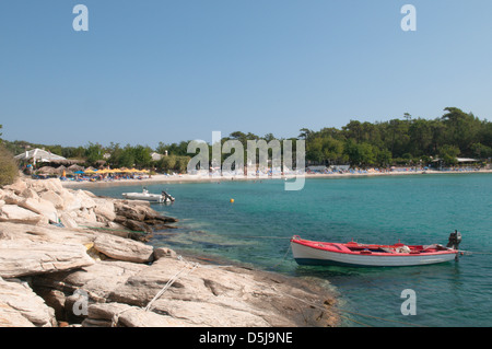 Thassos Greece Greek island September The west beach at Alyki or Aliki Stock Photo