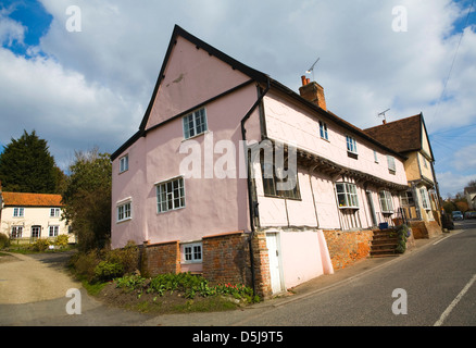 Historic buildings in the village of Coddenham, Suffolk, England