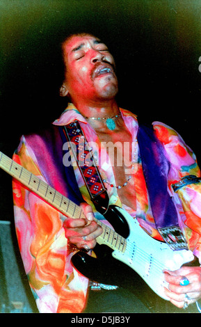 JIMI HENDRIX (1942-1970) US rock musician about 1968. Photo Jeffrey Mayer Stock Photo