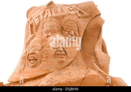 Brighton, UK. 3rd April 2013. Brighton Sand Sculpture Festival 2013:   Metallica. Credit: Andrew Hasson / Alamy Live News Stock Photo