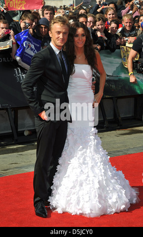 Tom Felton and guest Harry Potter And The Deathly Hallows: Part 2 - world film premiere held on Trafalgar Square - Arrivals Stock Photo