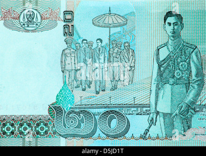 Thailand 20 Twenty Baht Bank Note Stock Photo