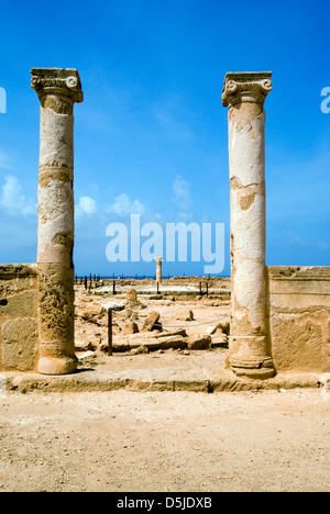 ancient columns house of theseus archaeological park paphos cyprus Stock Photo