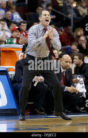 Rutgers coach Mike Rice reacts to play during the first half of an NCAA ...
