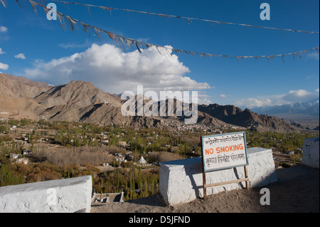 The view from Shanti Stupa, Leh, Ladakh, Jammu and Kashmir. India. Stock Photo