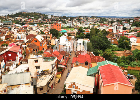 Antananarivo (capital city of Madagascar) on February 4, 2013. This is a few days after a fatal cyclone hit the city. Stock Photo