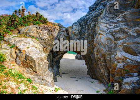 natural stone arch on tokashiki island, okinawa, japan Stock Photo