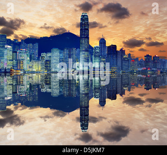 Skyline of Hong Kong Island. Stock Photo