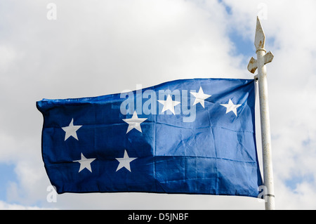 The Starry Plough flag, used by the Irish National Liberation Army and some other Irish republican socialist groups. Stock Photo