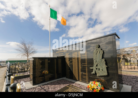 Irish Republican County Antrim memorial plot, Milltown Cemetery, Belfast, Northern Ireland. Stock Photo