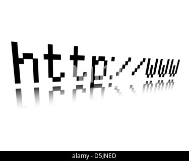 http www blocky text on white background Stock Photo