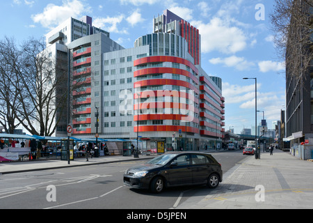 Newham housing development at Canning Town comprising high rise apartments beside Rathbone Market Stock Photo