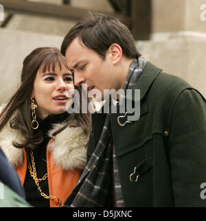 Nov 20, 2006 - New York, New York, U.S. - Actress SIENNA MILLER and actor JIMMY FALLON on the film set for their  upcoming movie 'Factory Girl'. (Credit Image: © Nancy Kaszerman/ZUMAPRESS.com) Stock Photo