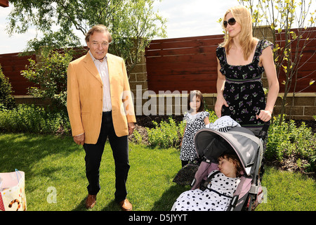 Karel Gott, wife Ivana Gottova and their children Charlotte Ella and Nelly Sofie attend the birthday party for czech hitmaker Stock Photo