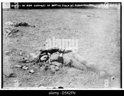 Bodies of dead Germans on battle field at Peronne (LOC) Stock Photo