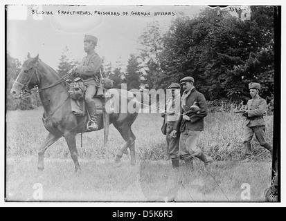 Belgian Franctireurs, prisoners of German Hussars (LOC) Stock Photo