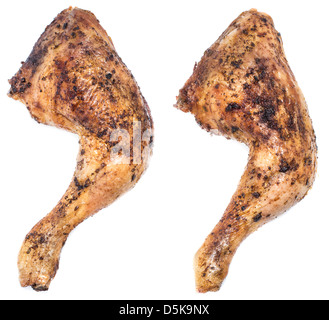 Grilled Chicken Legs isolated on white background Stock Photo