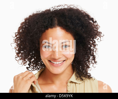Studio portrait of young woman Stock Photo