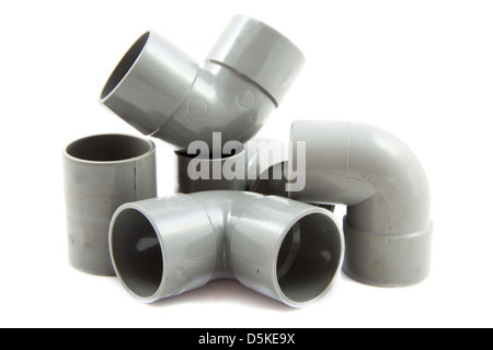 Pvc parts isolated on a white background Stock Photo