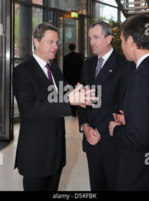Guido Westerwelle and Phil D. Murphy american ambassador Berlin at manager meeting ofgerman telekom at Atrium. Berlin, Germany Guido Westerwelle and Phil D. Murphy american ambassador Berlin at manager meeting ofgerman telekom at Atrium. Berlin, Germany
