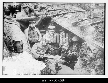A quiet moment in German trenches (LOC) Stock Photo