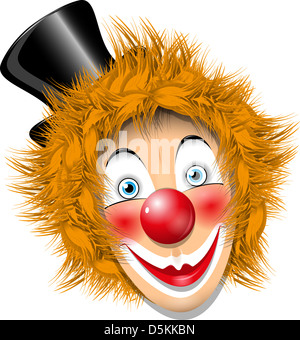 Funny clown face in hat winking. Ink black and white drawing Stock ...
