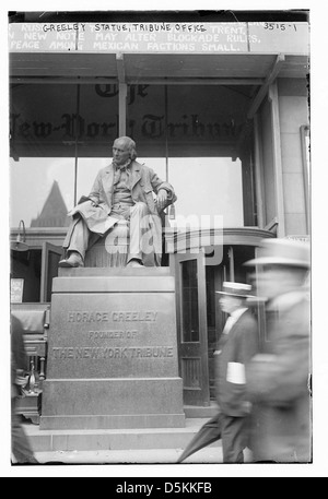 [Horace] Greeley statue, Tribune Office (LOC) Stock Photo