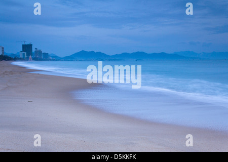 The shoreline and wide sandy beaches of Vietnam. Stock Photo