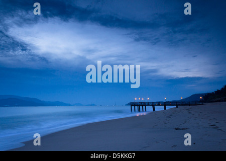 The shoreline and wide sandy beaches of Vietnam. Stock Photo