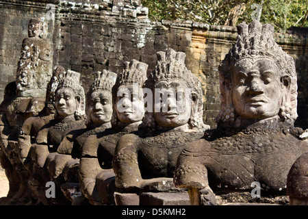 Angkor Wat is a temple complex in Cambodia UNESCO World Heritage Site. Angkor Thom is a Bayon style temple. Stock Photo