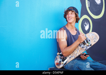 Portrait of male skateboarder Stock Photo