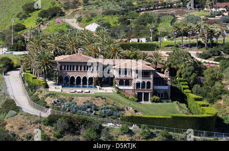 Aerial view of Cher 's home in Malibu. Los Angeles, Californa Stock Photo