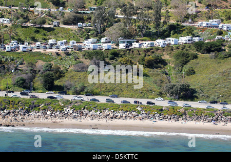 Aerial view of the beach in Malibu. Los Angeles, Californa - 26.04.2011 Stock Photo