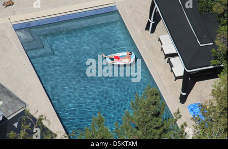 Aerial view of Robbie Williams ' home in Los Angeles. Los Angeles, Californa - 26.04.2011 Stock Photo