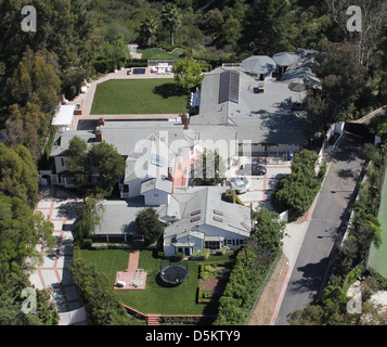 Aerial view of Maria Carey 's home in Los Angeles. Los Angeles, Californa Stock Photo