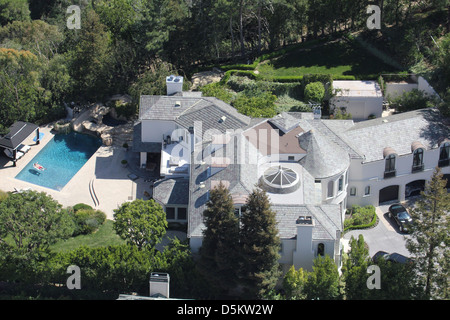 Aerial view of Robbie Williams ' home in Los Angeles. Los Angeles, Californa - 26.04.2011 Stock Photo