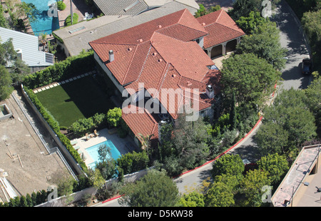 Aerial view of Reese Witherspoon 's home in Los Angeles. Los Angeles, Californa Stock Photo
