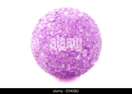 Purple sphere from shiny material isolated over white Stock Photo