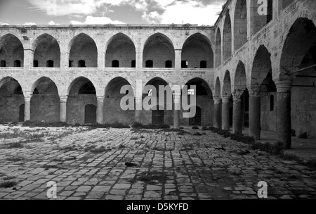 Khan al-Umdan, Inn of the Columns ,Old city of Acre, Akko - Israel Stock Photo